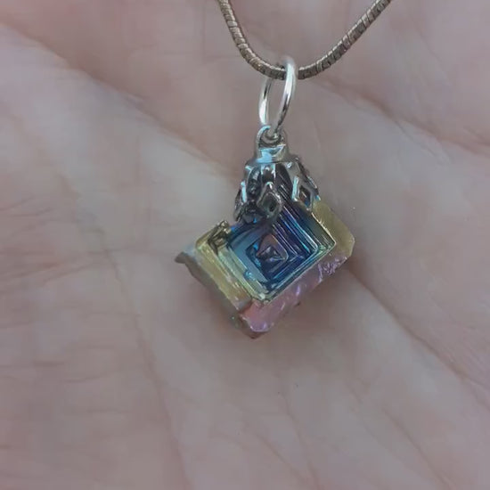 Bismuth pendant with silverplated bail