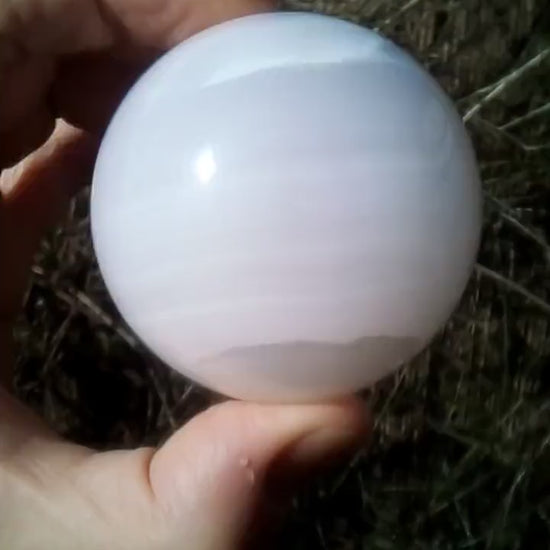 Pink mangano calcite sphere / 63mm