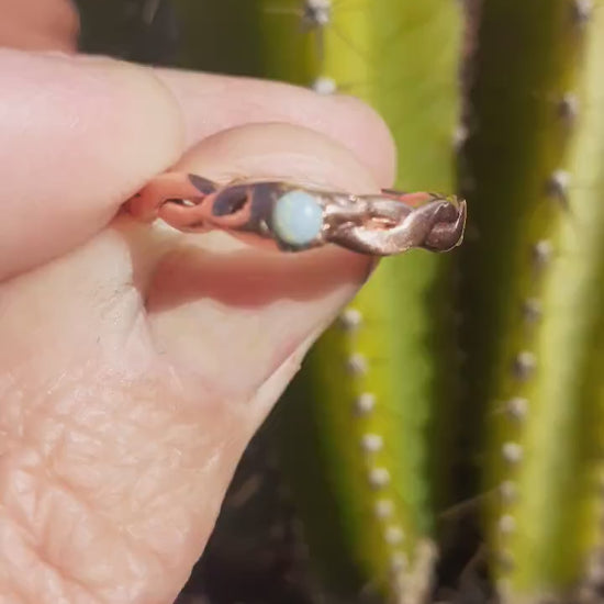Handmade Copper ring with australian opal