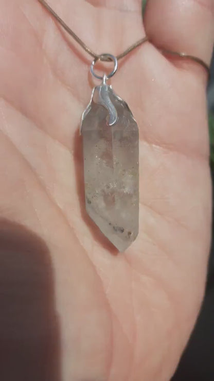 Double terminated Quartz pendant