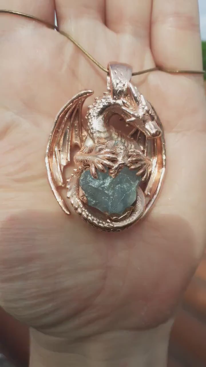 Dragon necklace with Celestite