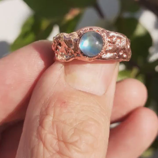 Moonstone ring // Electroformed copper