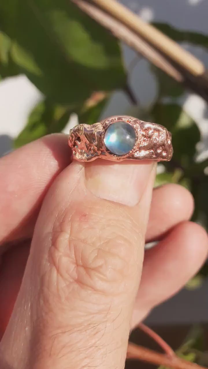 Moonstone ring // Electroformed copper