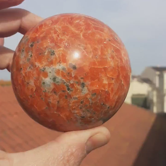 82mm calcite sphere // red calcite