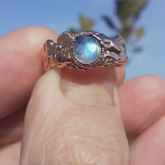 Moonstone ring // Electroformed copper