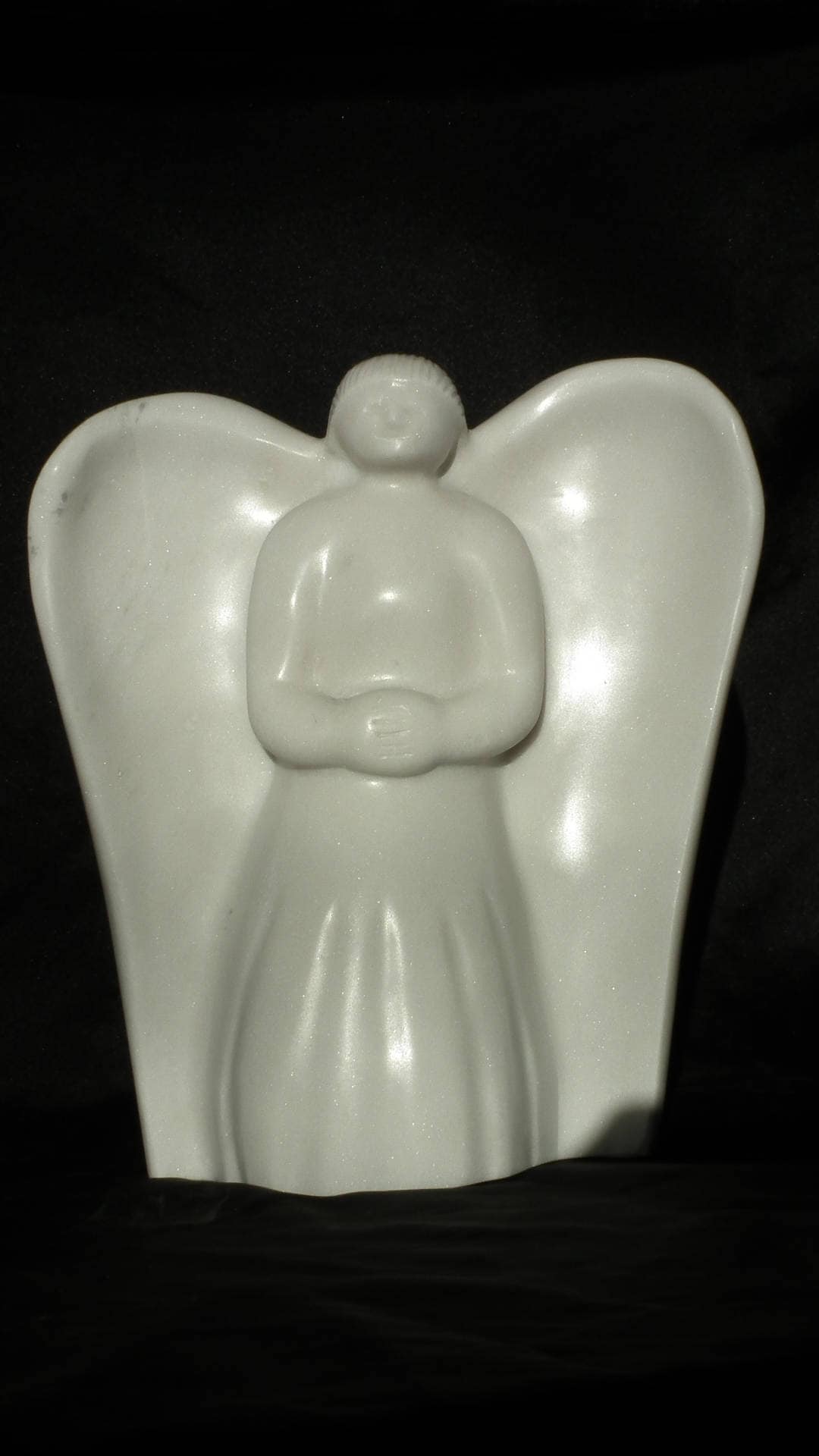 Angel of joy / Angel figurine / White Sivec Marble