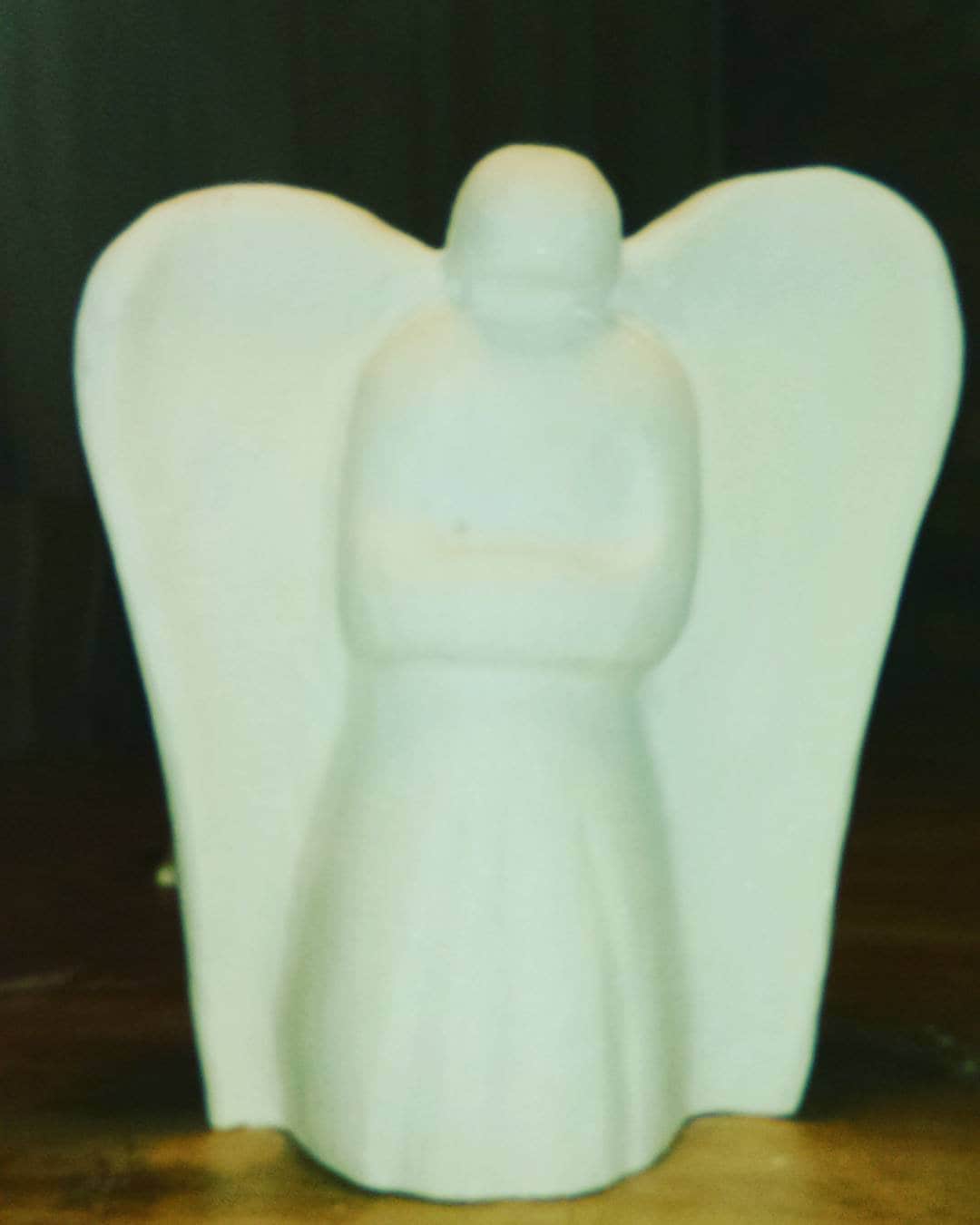 Angel of joy / Angel figurine / White Sivec Marble