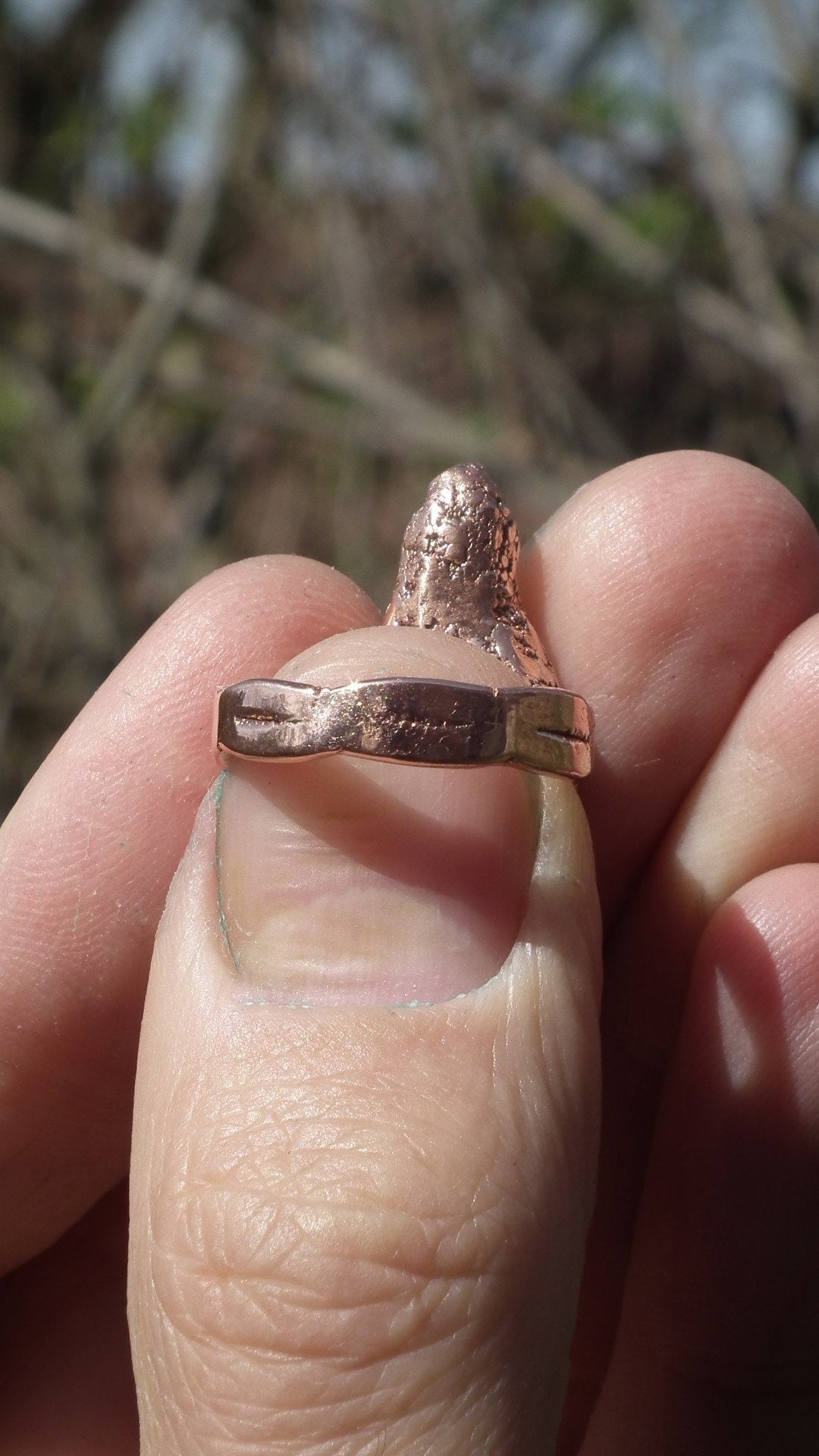 Raw Kyanite Ring / Electroformed copper