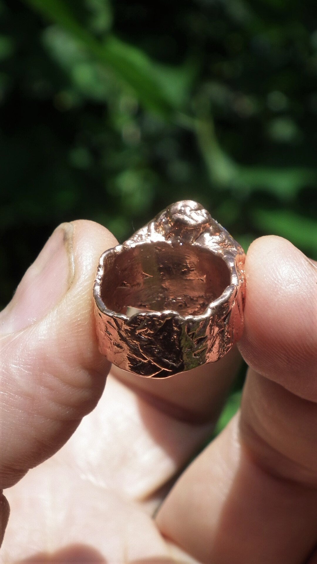 Electroformed copper Australian Opal ring