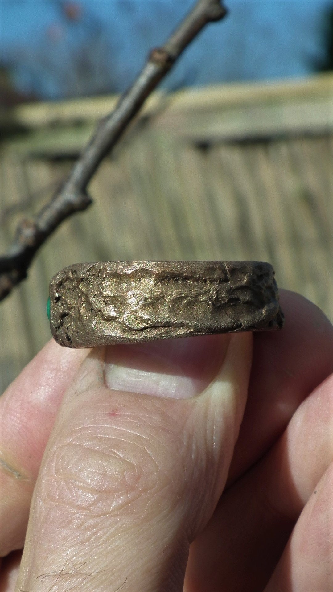 Malachite ring / Bronze Malachite ring