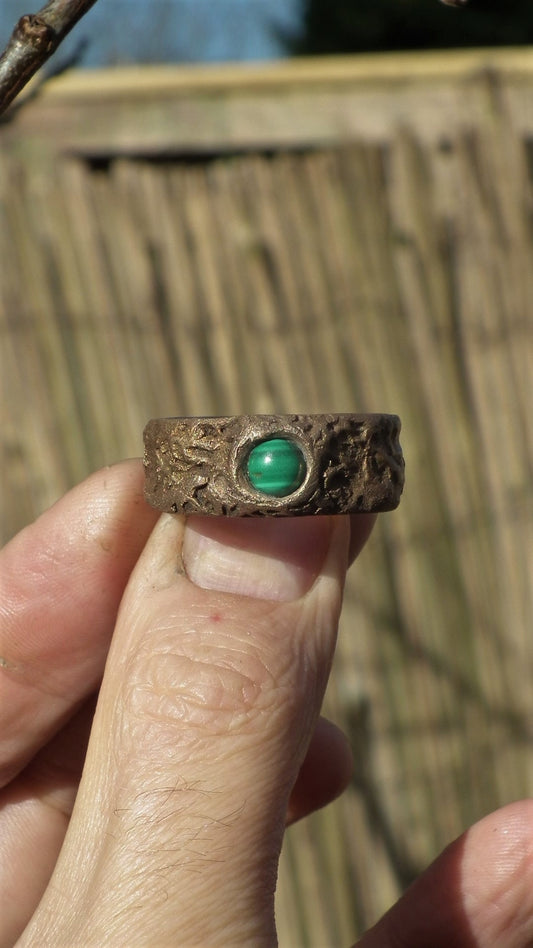 Malachite ring / Bronze Malachite ring