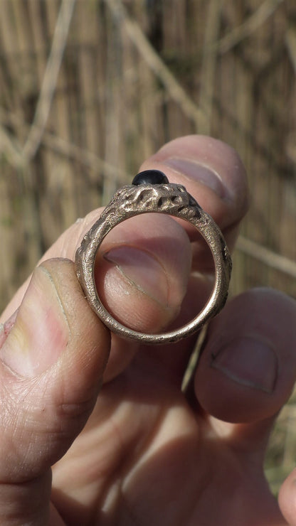 Black Onyx ring / Bronze Onyx ring