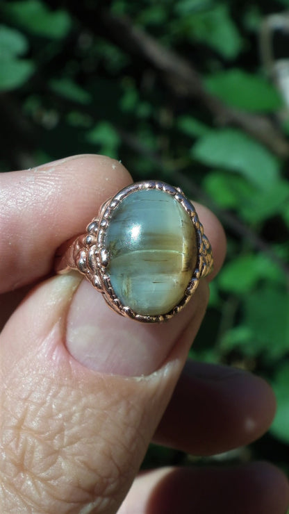 Moonstone ring // Electroformed copper
