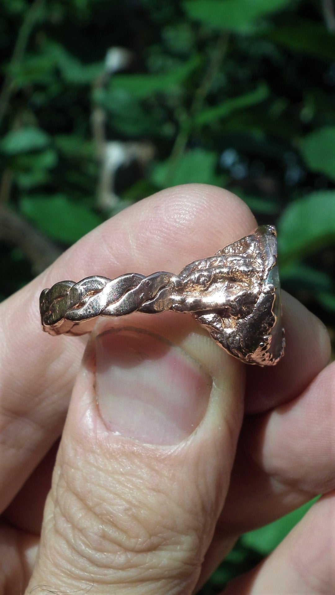 Ametrine ring / Electroformed copper