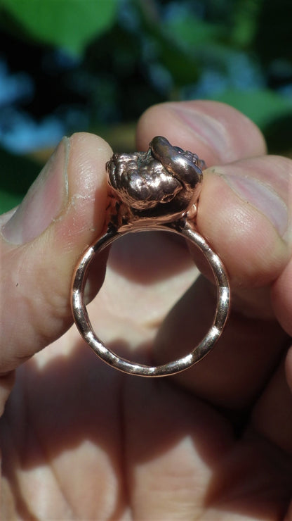 Black tourmaline ring / Electroformed copper