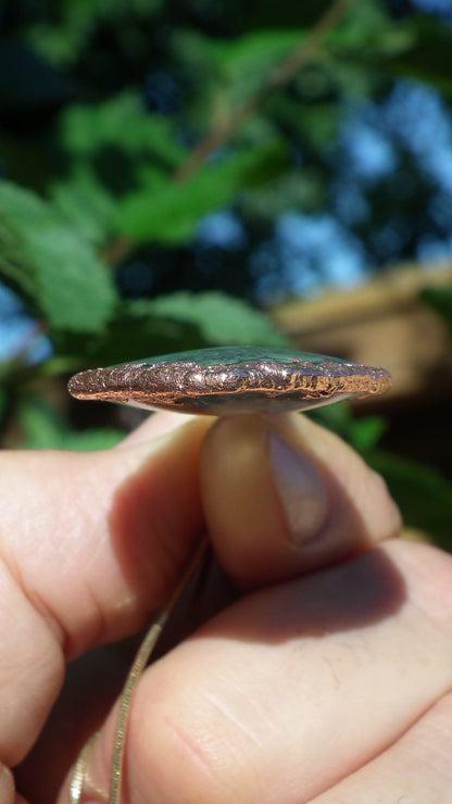 Copper formed Mossagate pendant