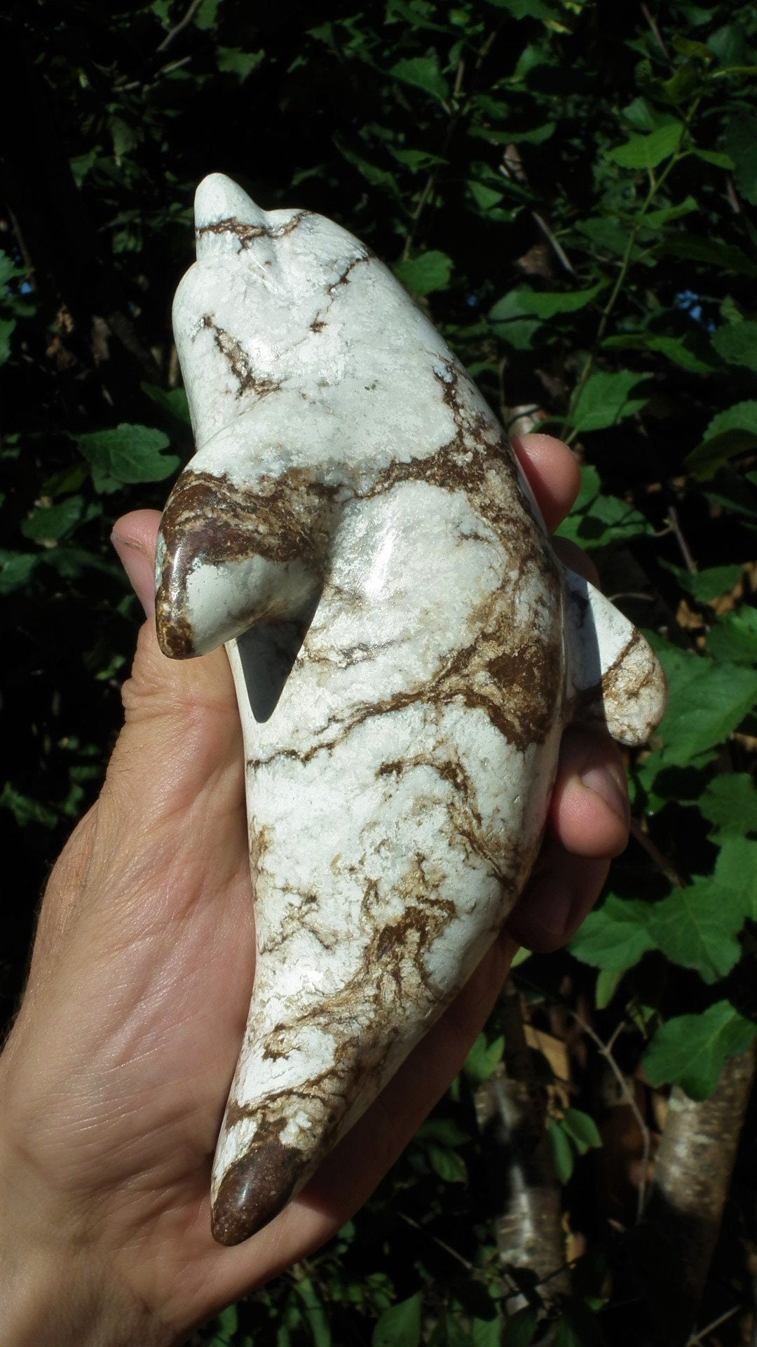 Lemon chrysoprase Dolphin, Stone carving, Animal carving