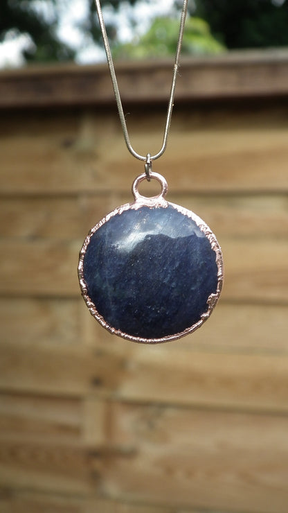 Blue aventurine necklace / aventurine crystal necklace / Electroformed copper