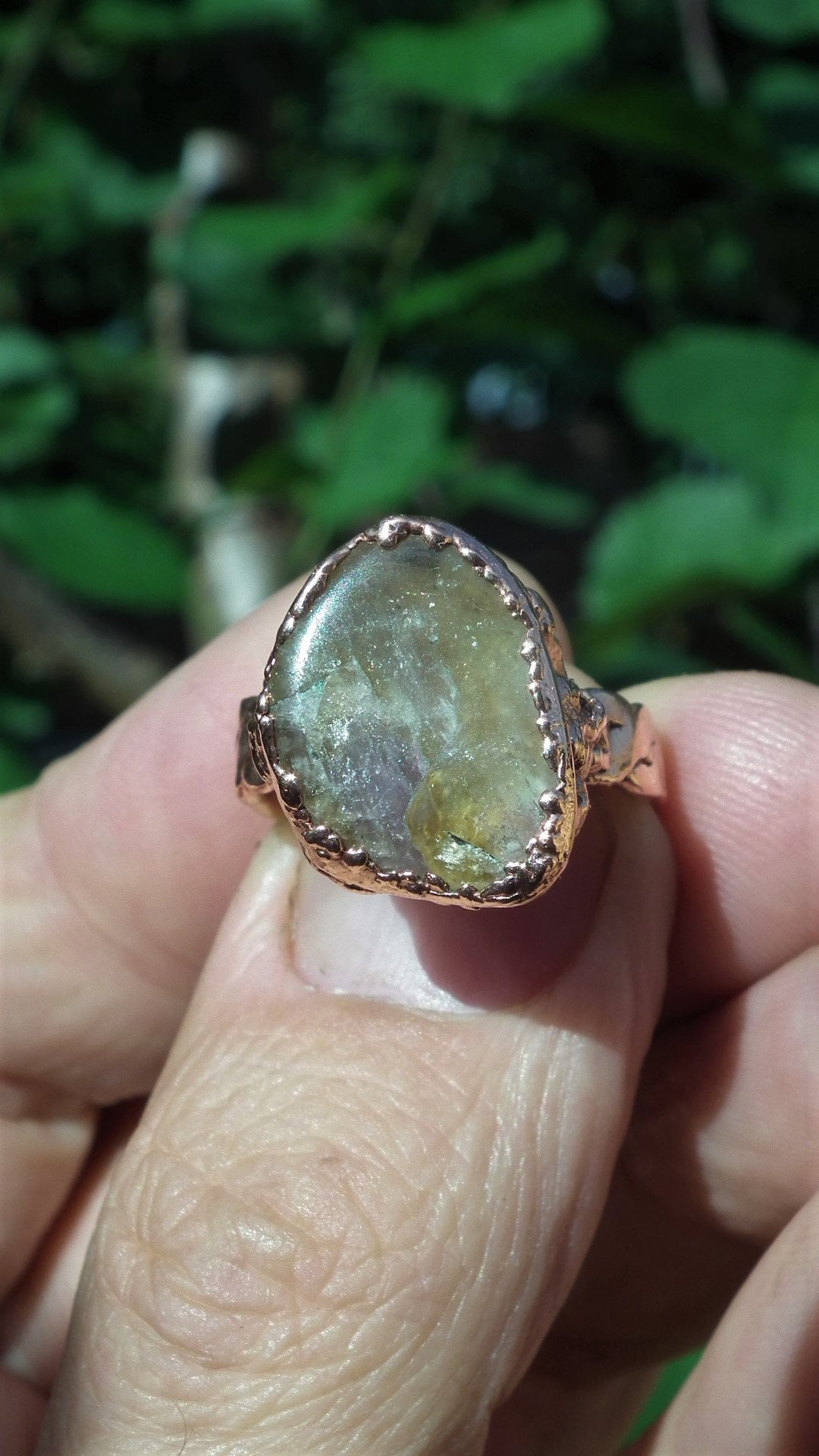 Ametrine ring / Electroformed copper