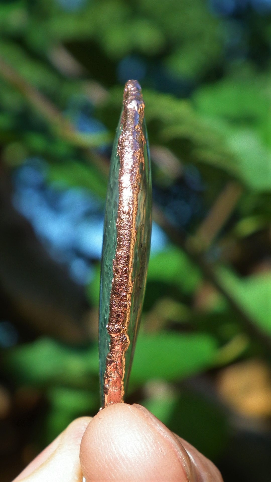 Copper formed Mossagate pendant