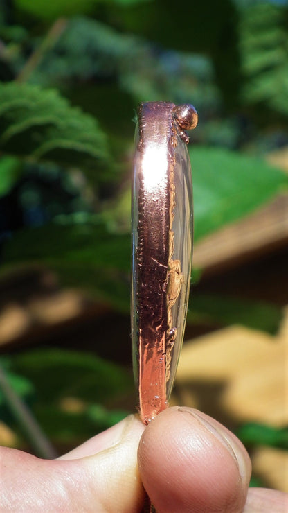 Copper formed Golden Healer Red pendant