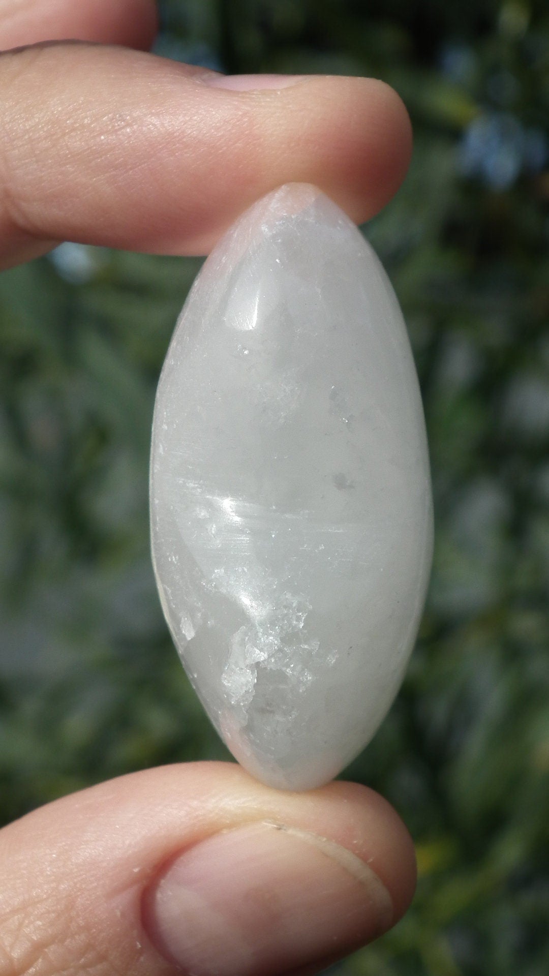 White selenite heart