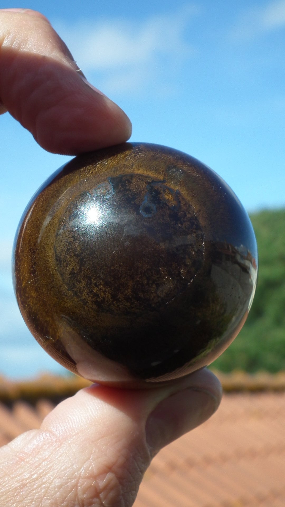 Tiger eye sphere // Tiger eye crystal //46mm Tiger eye sphere