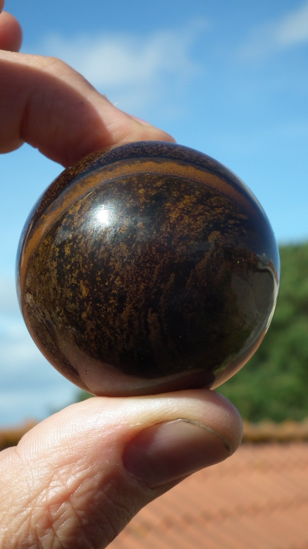 Tiger eye sphere // Tiger eye crystal //46mm Tiger eye sphere
