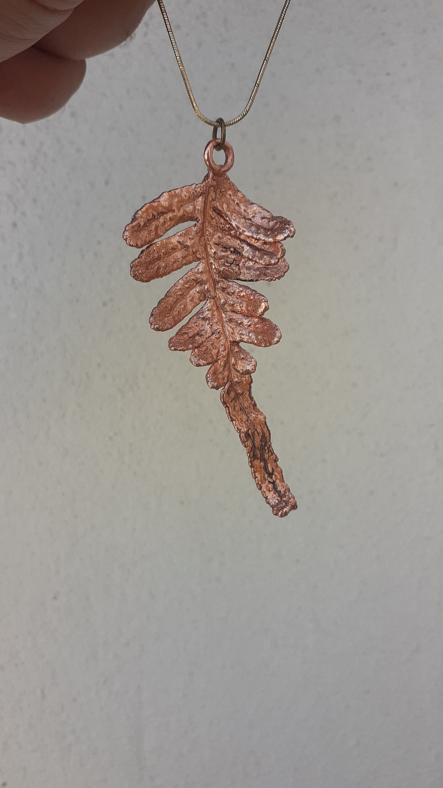 Electroformed Copper Fern necklace // Free copper chain