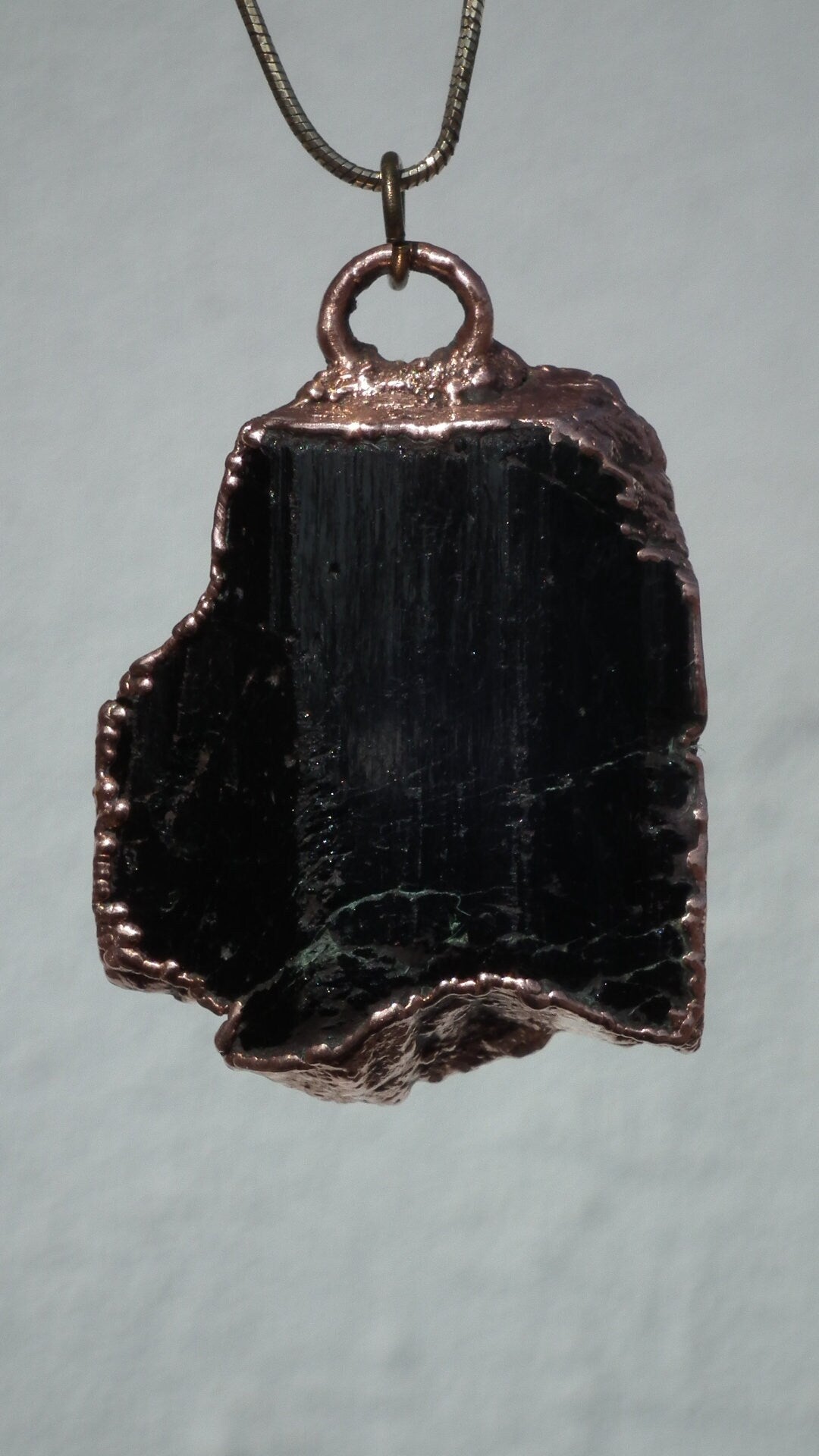 Black tourmaline pendant / raw black tourmaline