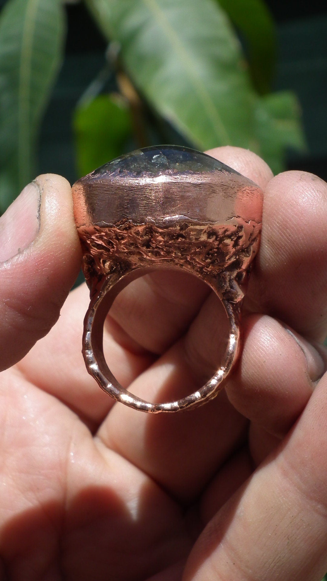 Electroformed Copper Labradorite ring // Labradorite jewelry