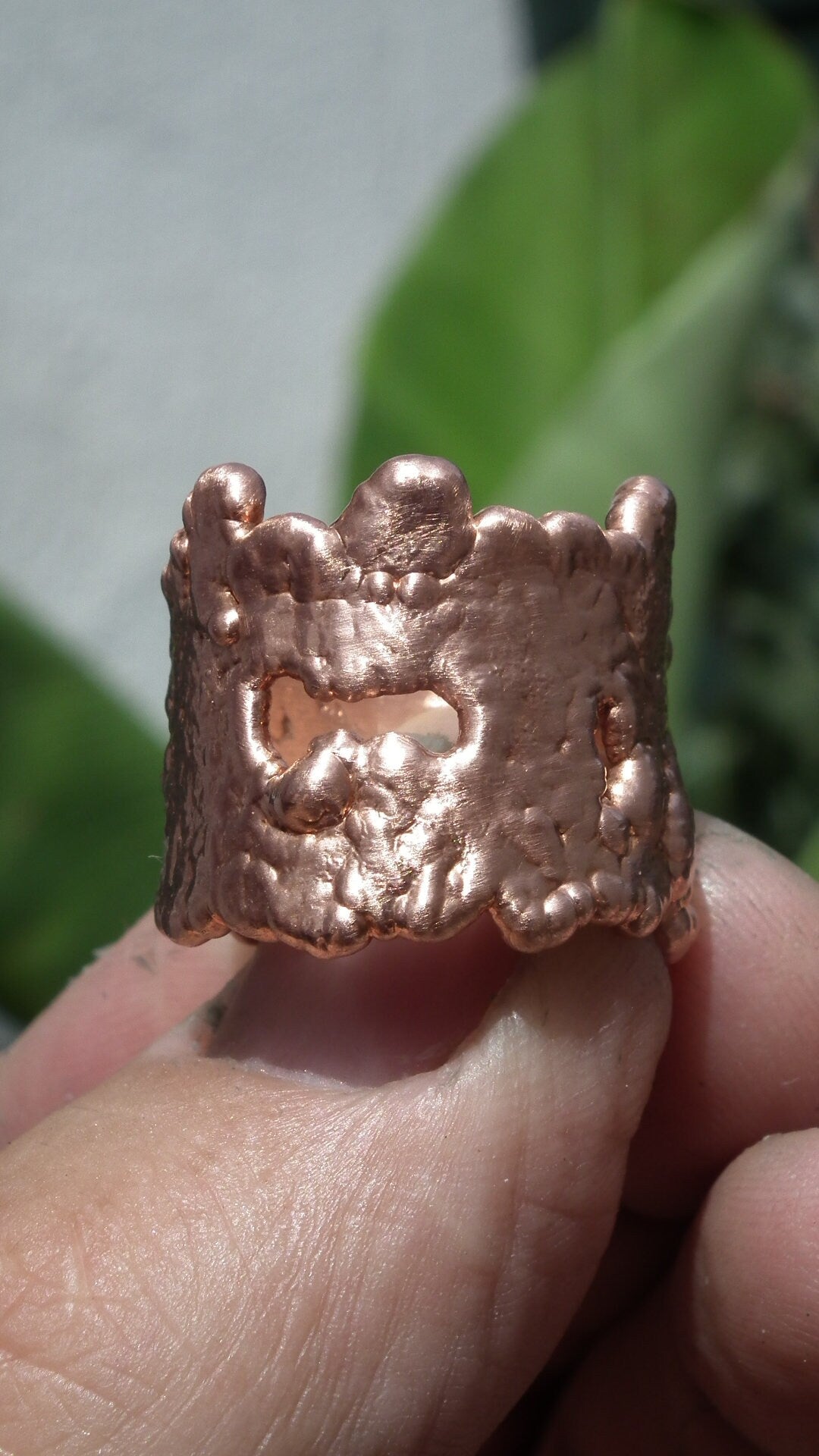 Copper ring men / Mens copper ring / Electroformed ring