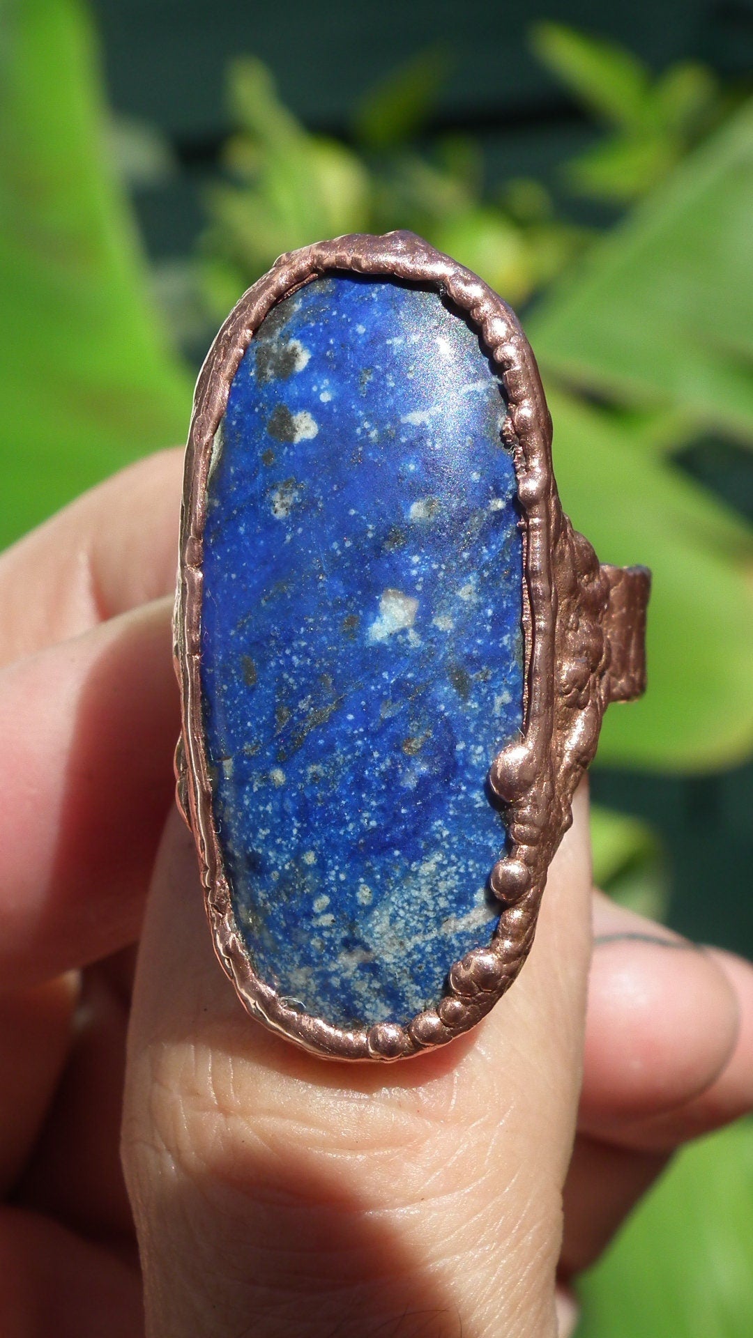 Lapis Lazuli ring / Electroformed copper