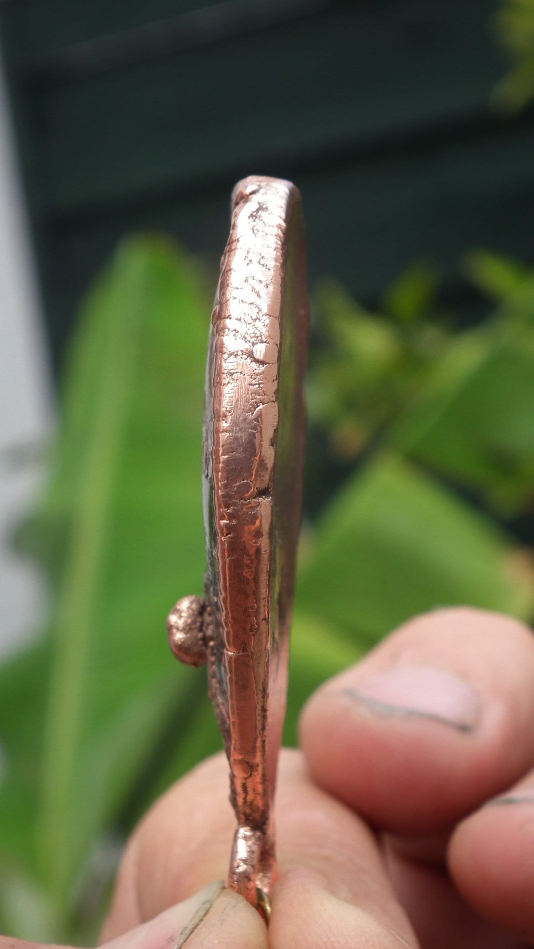 Electroformed copper Turitella Agate pendant