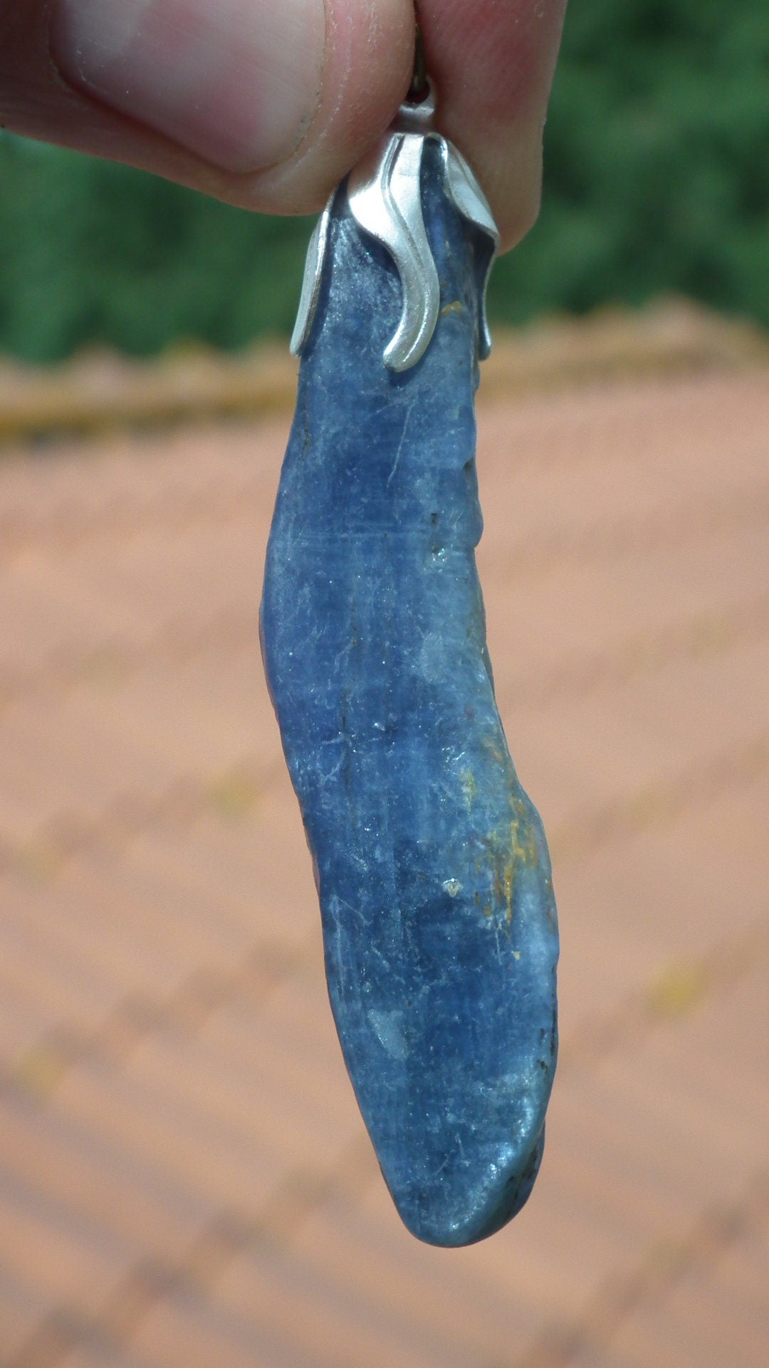 Blue kyanite pendant