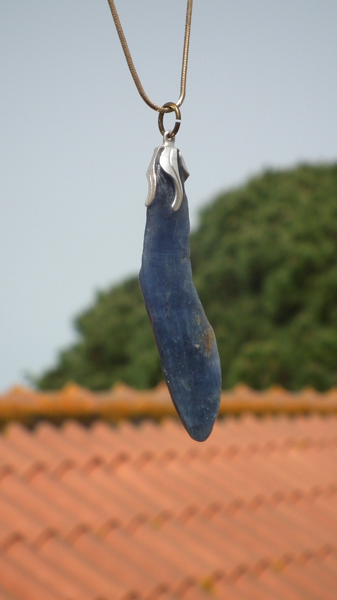 Blue kyanite pendant
