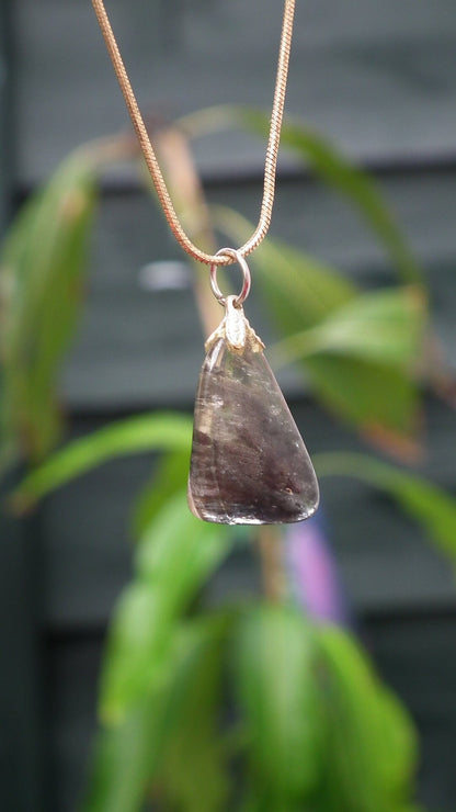 Super 7 pendant with silverplated bail // super 7 crystal // Amethyst cacoxenite