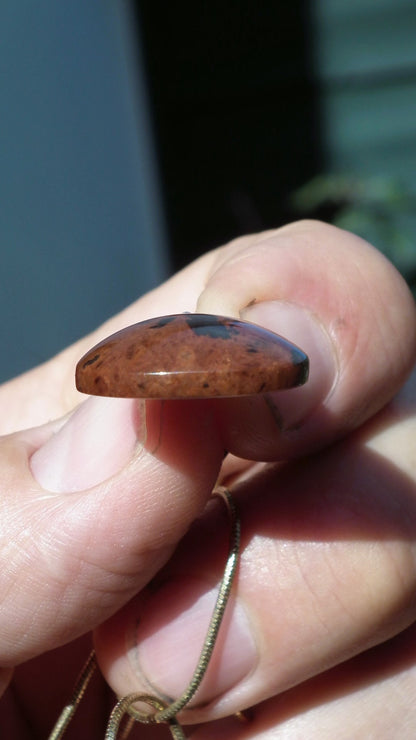 Mahogany Obsidian pendant with sterling silver bail