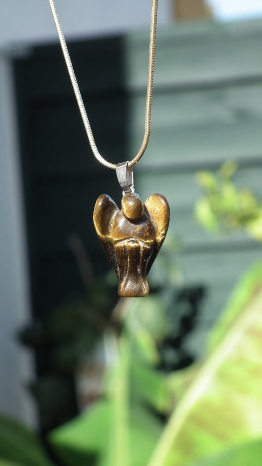 Tiger eye angel // Tiger eye necklace