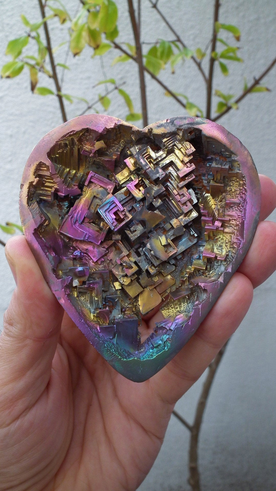 Bismuth crystal Heart