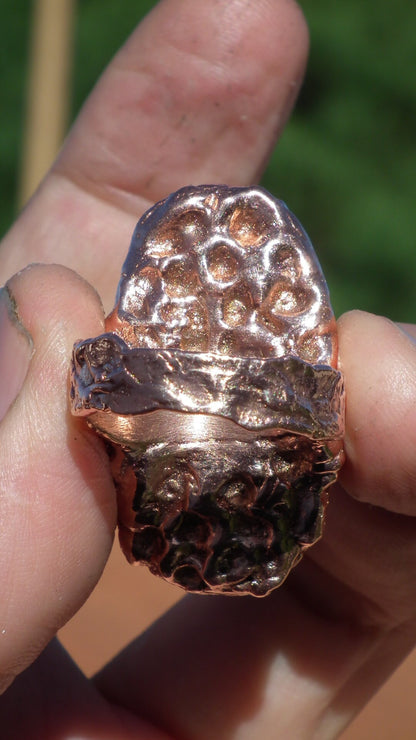 Blue Apatite ring / Electroformed Copper