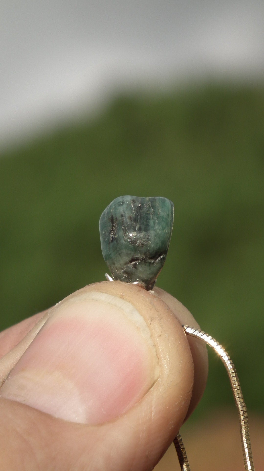 Emerald necklace / Emerald jewelry / Raw emerald