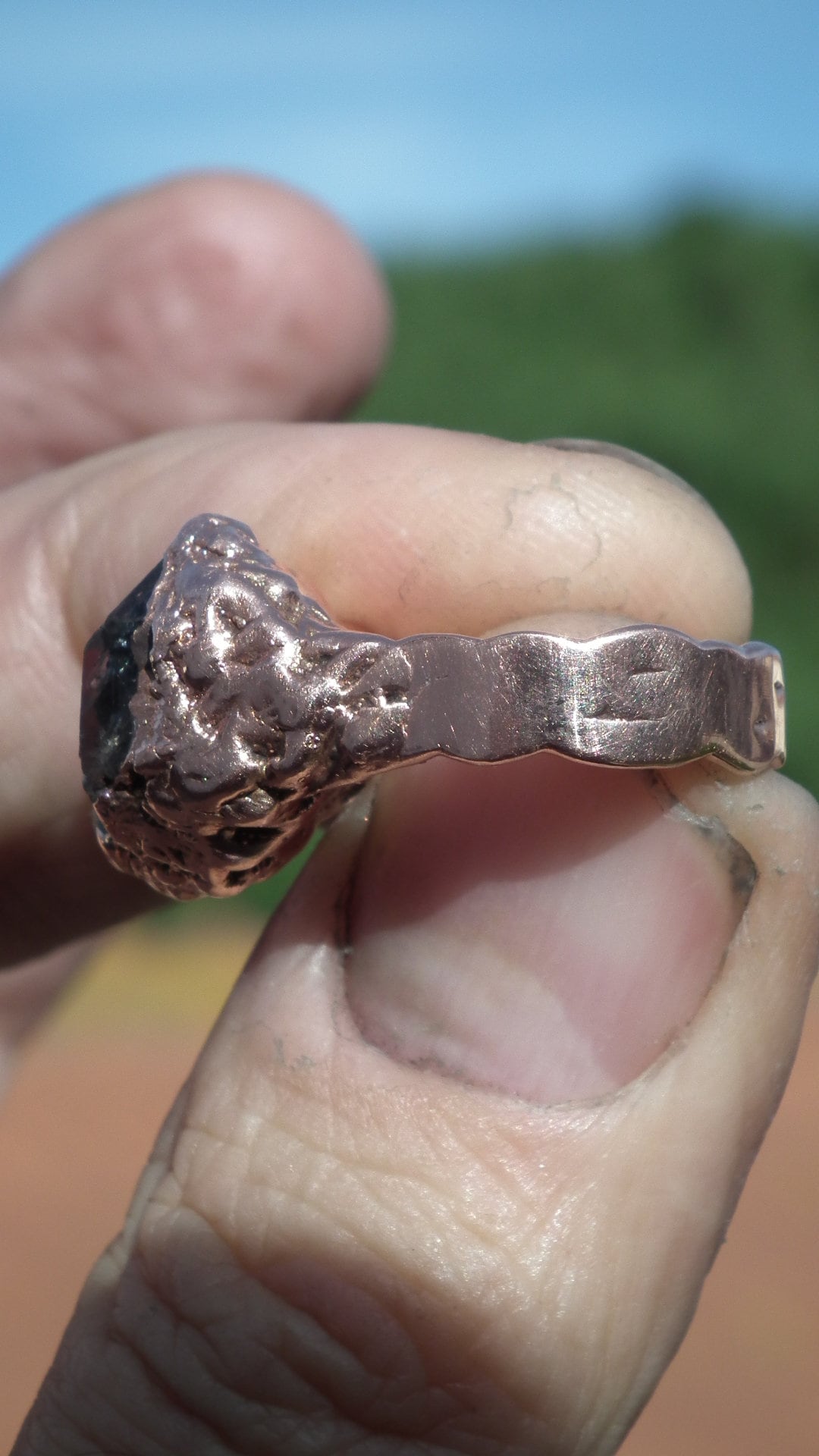 Raw herkimer diamond ring // Herkimer diamond jewelry // Electroformed copper