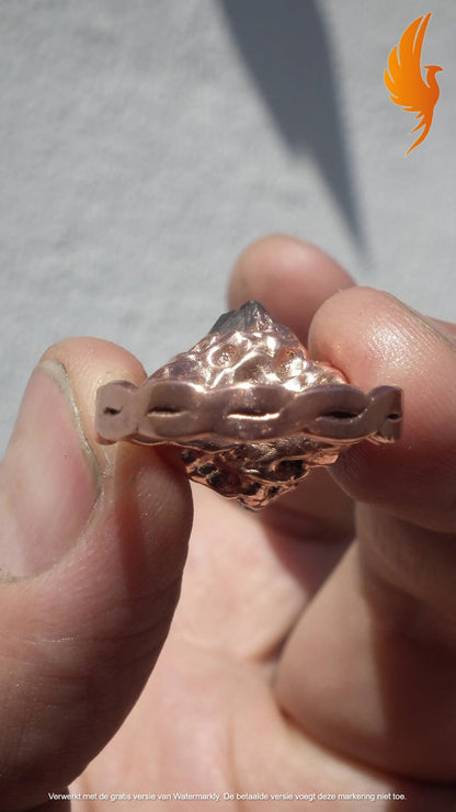 Electroformed Copper Herkimer diamond ring