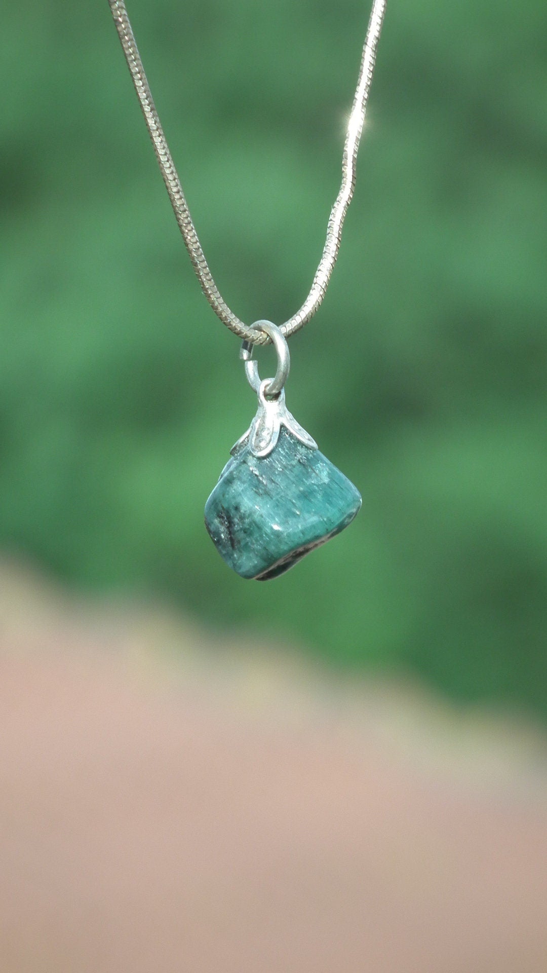 Emerald necklace / Emerald jewelry / Raw emerald