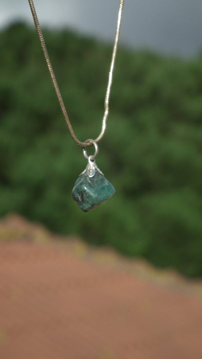 Emerald necklace / Emerald jewelry / Raw emerald