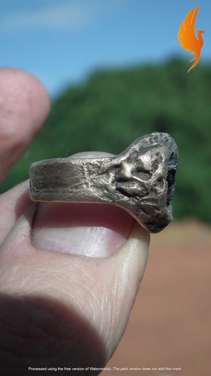 Raw garnet ring / Bronze ring