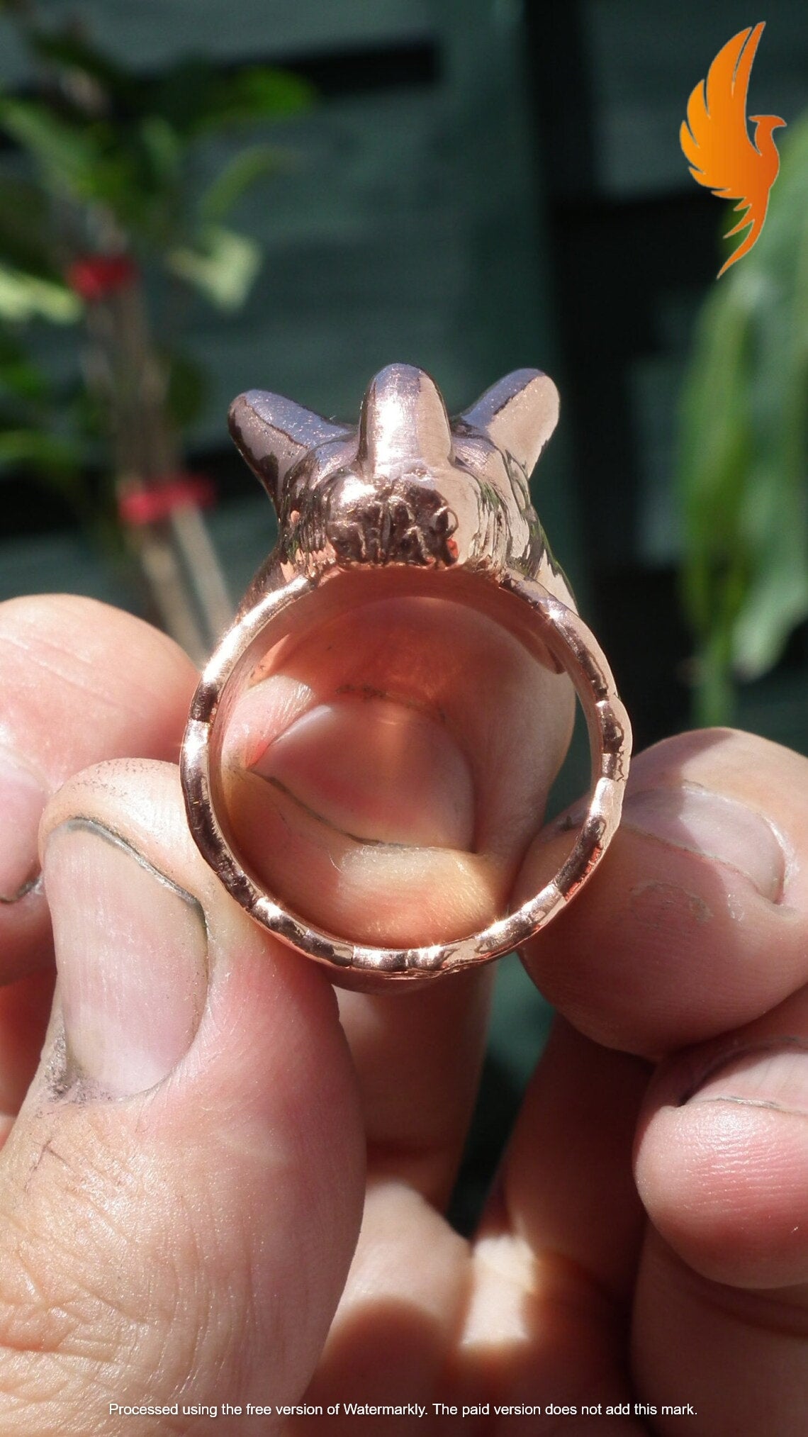 Electroformed copper Dragon ring