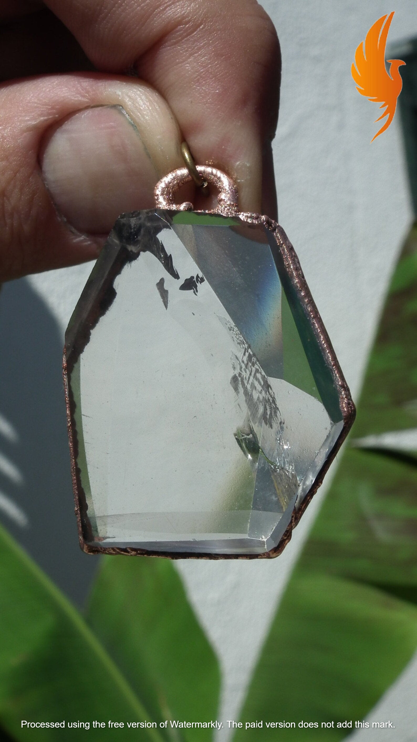 Electroformed Copper Smokey quartz Necklace