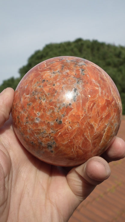 82mm calcite sphere // red calcite